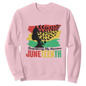 Juneteenth Sweatshirt Remembering My Ancestors TS01 Light Pink Printyourwear