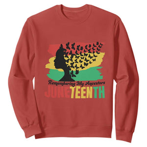 Juneteenth Sweatshirt Remembering My Ancestors TS01 Red Printyourwear