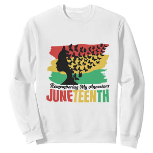 Juneteenth Sweatshirt Remembering My Ancestors TS01 White Printyourwear