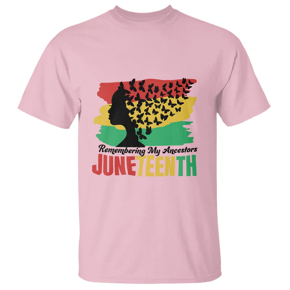 Juneteenth T Shirt Remembering My Ancestors TS01 Light Pink Printyourwear