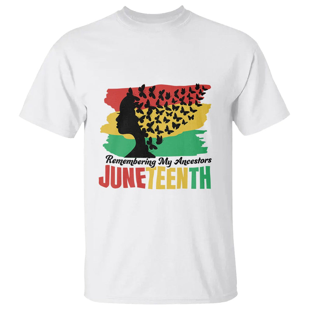 Juneteenth T Shirt Remembering My Ancestors TS01 White Printyourwear