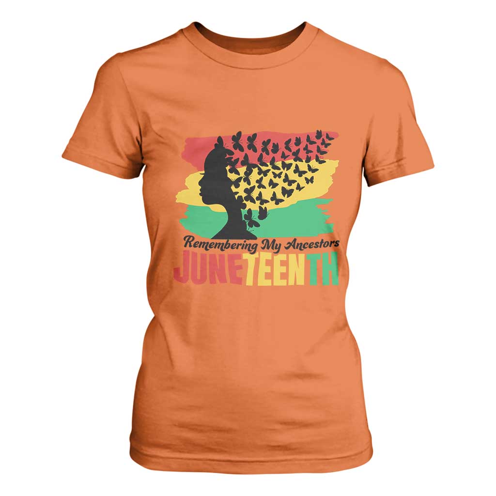 Juneteenth 1865 T Shirt For Women Remembering My Ancestors TS01 Orange Print Your Wear