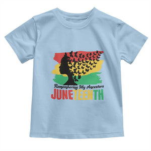 Juneteenth 1865 Toddler T Shirt Remembering My Ancestors TS01 Light Blue Print Your Wear