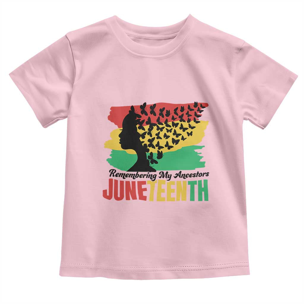 Juneteenth 1865 Toddler T Shirt Remembering My Ancestors TS01 Light Pink Print Your Wear