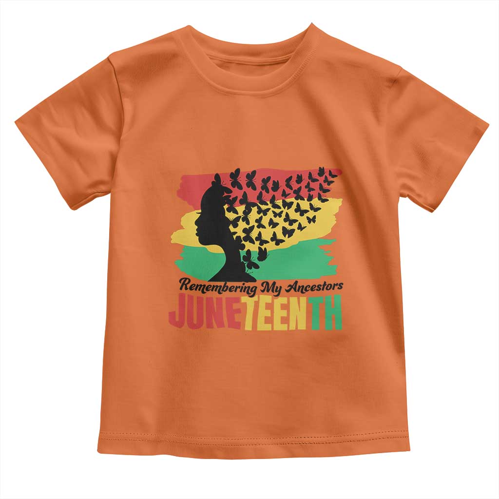 Juneteenth 1865 Toddler T Shirt Remembering My Ancestors TS01 Orange Print Your Wear