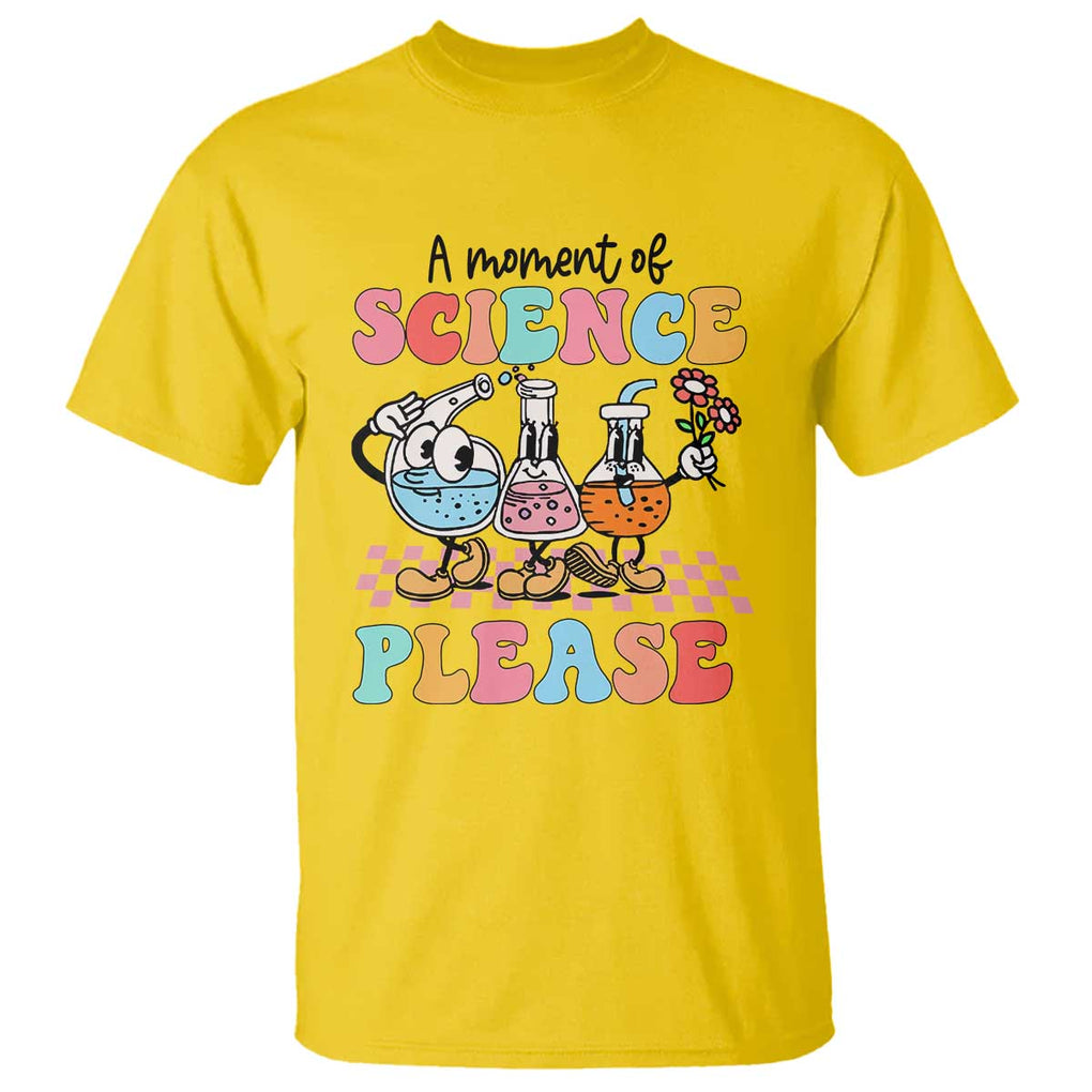 Retro Teacher T Shirt 100 Days of School, A Moment of Science Please TS01 Daisy Print Your Wear