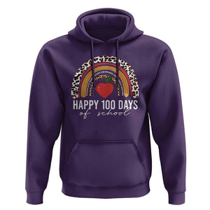 Rainbow 100 Days of School Hoodie Womens Happy 100th Day for Teacher TS01 Purple Print Your Wear