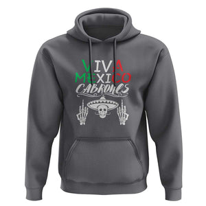 Viva Mexico Cabrones Hoodie Mexican Flag Independence Day Design TS01 Charcoal Print Your Wear