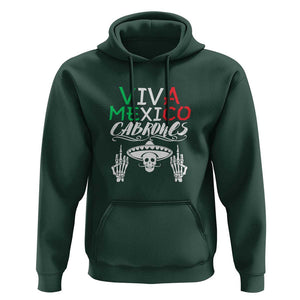 Viva Mexico Cabrones Hoodie Mexican Flag Independence Day Design TS01 Dark Forest Green Print Your Wear