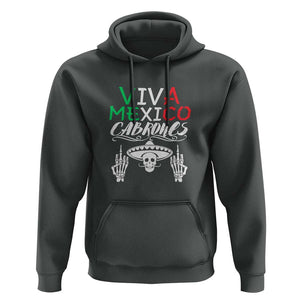 Viva Mexico Cabrones Hoodie Mexican Flag Independence Day Design TS01 Dark Heather Print Your Wear