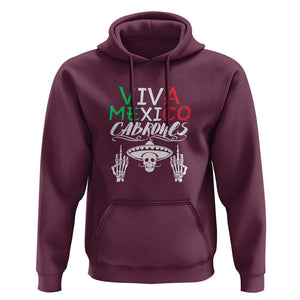 Viva Mexico Cabrones Hoodie Mexican Flag Independence Day Design TS01 Maroon Print Your Wear