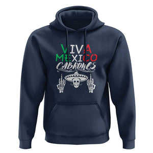 Viva Mexico Cabrones Hoodie Mexican Flag Independence Day Design TS01 Navy Print Your Wear