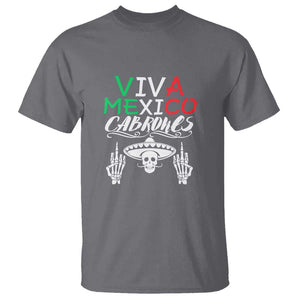 Viva Mexico Cabrones T Shirt Mexican Flag Independence Day Design TS01 Charcoal Print Your Wear