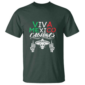 Viva Mexico Cabrones T Shirt Mexican Flag Independence Day Design TS01 Dark Forest Green Print Your Wear