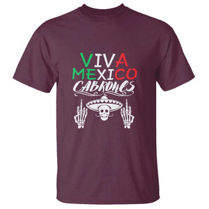 Viva Mexico Cabrones T Shirt Mexican Flag Independence Day Design TS01 Maroon Print Your Wear