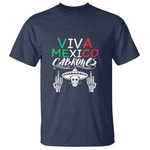 Viva Mexico Cabrones T Shirt Mexican Flag Independence Day Design TS01 Navy Print Your Wear