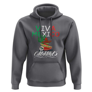 Viva Mexico Cabrones Hoodie Celebrate Mexican Pride with Flag Design TS01 Charcoal Print Your Wear