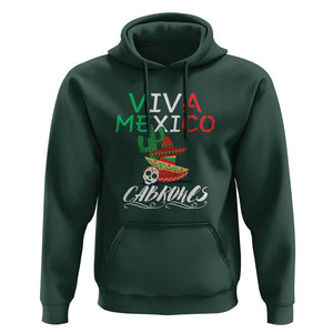 Viva Mexico Cabrones Hoodie Celebrate Mexican Pride with Flag Design TS01 Dark Forest Green Print Your Wear