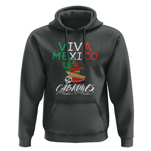 Viva Mexico Cabrones Hoodie Celebrate Mexican Pride with Flag Design TS01 Dark Heather Print Your Wear
