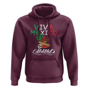 Viva Mexico Cabrones Hoodie Celebrate Mexican Pride with Flag Design TS01 Maroon Print Your Wear
