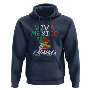 Viva Mexico Cabrones Hoodie Celebrate Mexican Pride with Flag Design TS01 Navy Print Your Wear