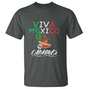 Viva Mexico Cabrones T Shirt Celebrate Mexican Pride with Flag Design TS01 Dark Heather Print Your Wear