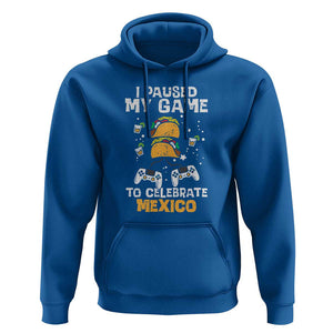 I Paused My Game Hoodie Cinco de Mayo Mexico Theme for Boys & Men TS01 Royal Blue Print Your Wear