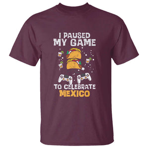 I Paused My Game T Shirt Cinco de Mayo Mexico Theme for Boys & Men TS01 Maroon Print Your Wear