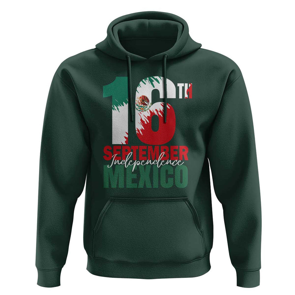 16th September Mexican Independence Day Hoodie Mexico Flag Celebration TS01 Dark Forest Green Print Your Wear