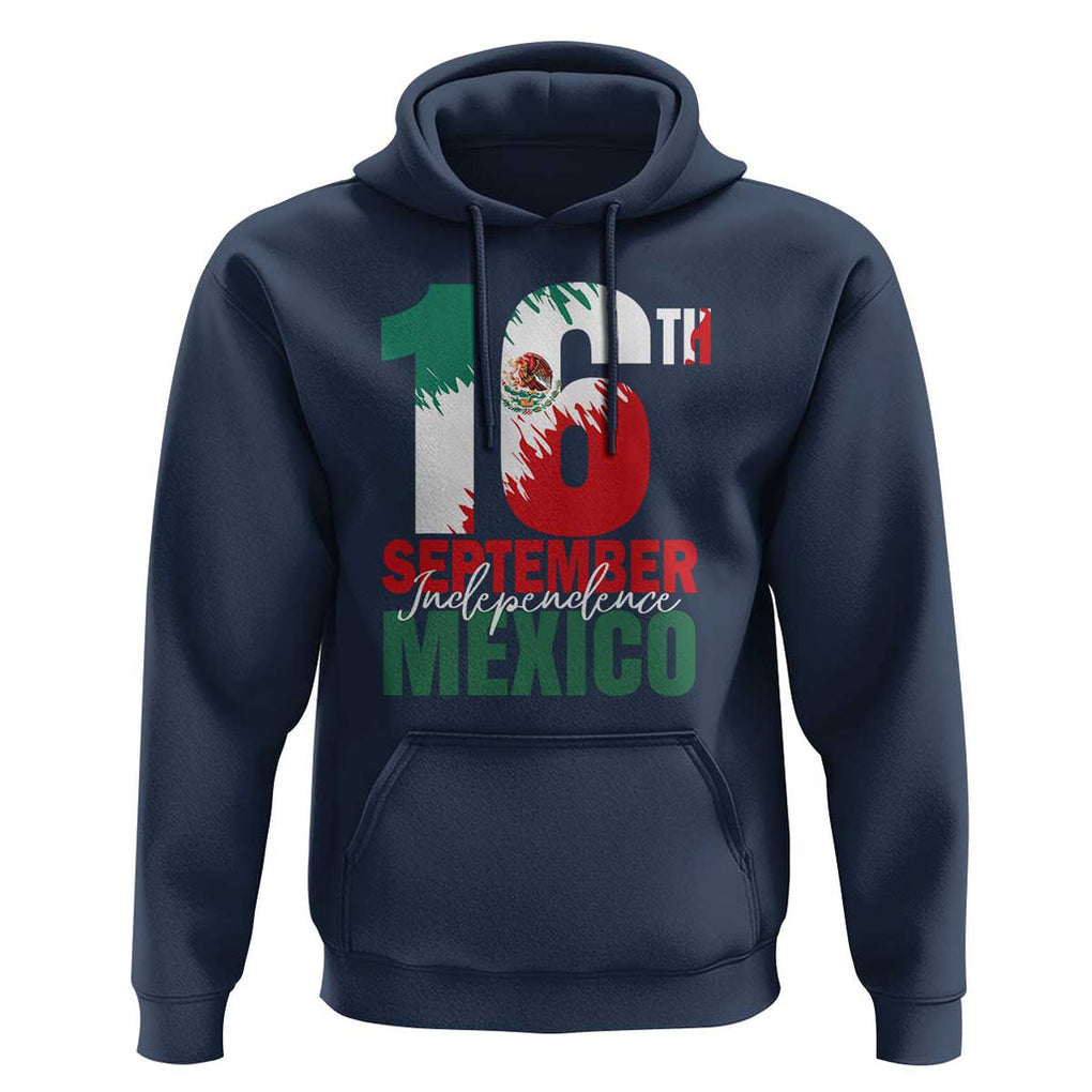 16th September Mexican Independence Day Hoodie Mexico Flag Celebration TS01 Navy Print Your Wear