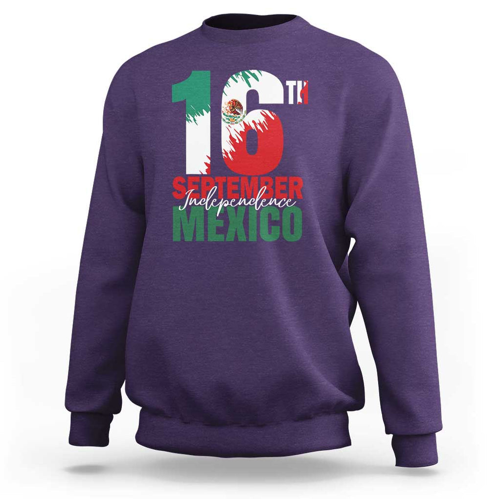 16th September Mexican Independence Day Sweatshirt Mexico Flag Celebration TS01 Purple Print Your Wear