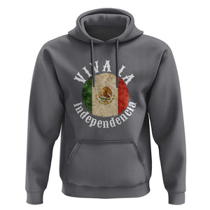 Viva La Independencia Mexico Flag Hoodie Mexican Pride Independence Day TS01 Charcoal Print Your Wear