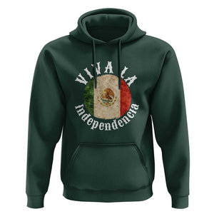 Viva La Independencia Mexico Flag Hoodie Mexican Pride Independence Day TS01 Dark Forest Green Print Your Wear