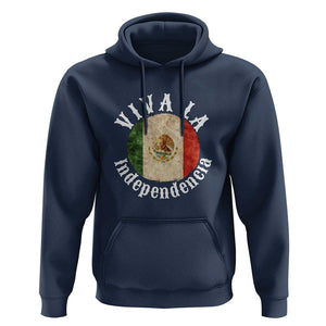 Viva La Independencia Mexico Flag Hoodie Mexican Pride Independence Day TS01 Navy Print Your Wear