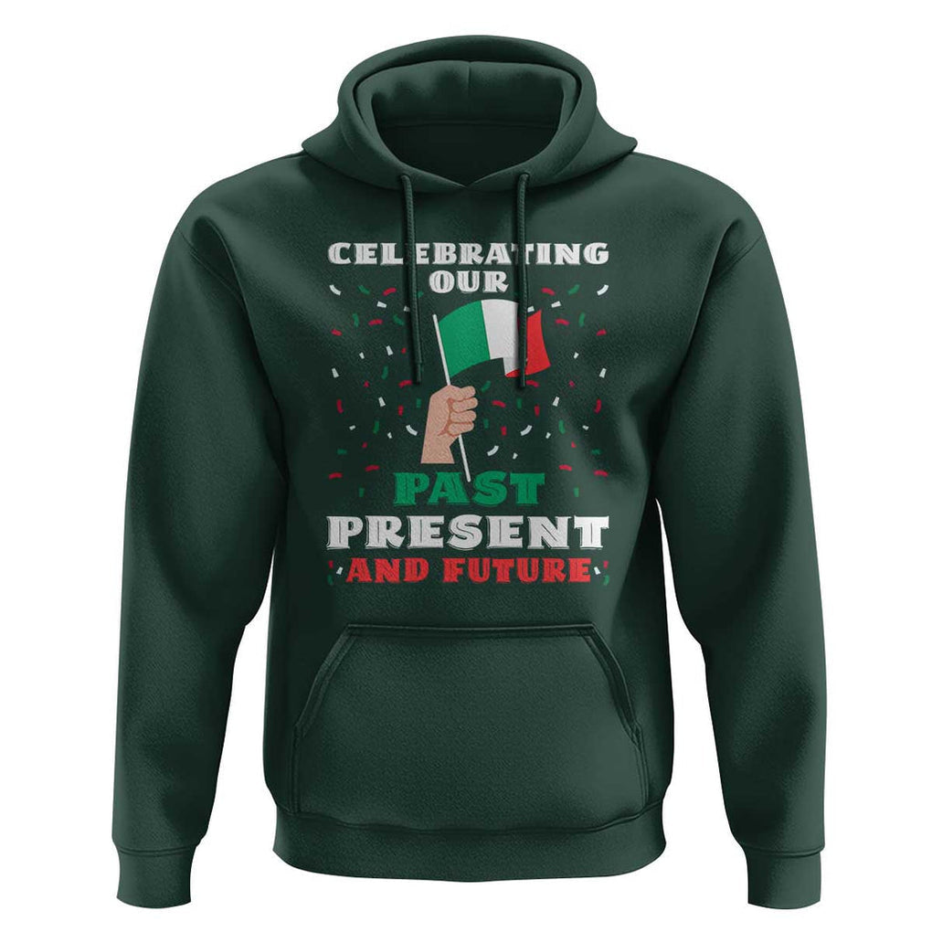 Celebrate Mexican Independence Day Hoodie Mexico Flag Tee for Proud Mexicans TS01 Dark Forest Green Print Your Wear