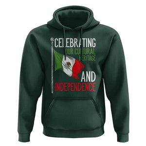 Mexican Flag for Independence Day Hoodie Proudly Display Your Mexican Pride TS01 Dark Forest Green Print Your Wear