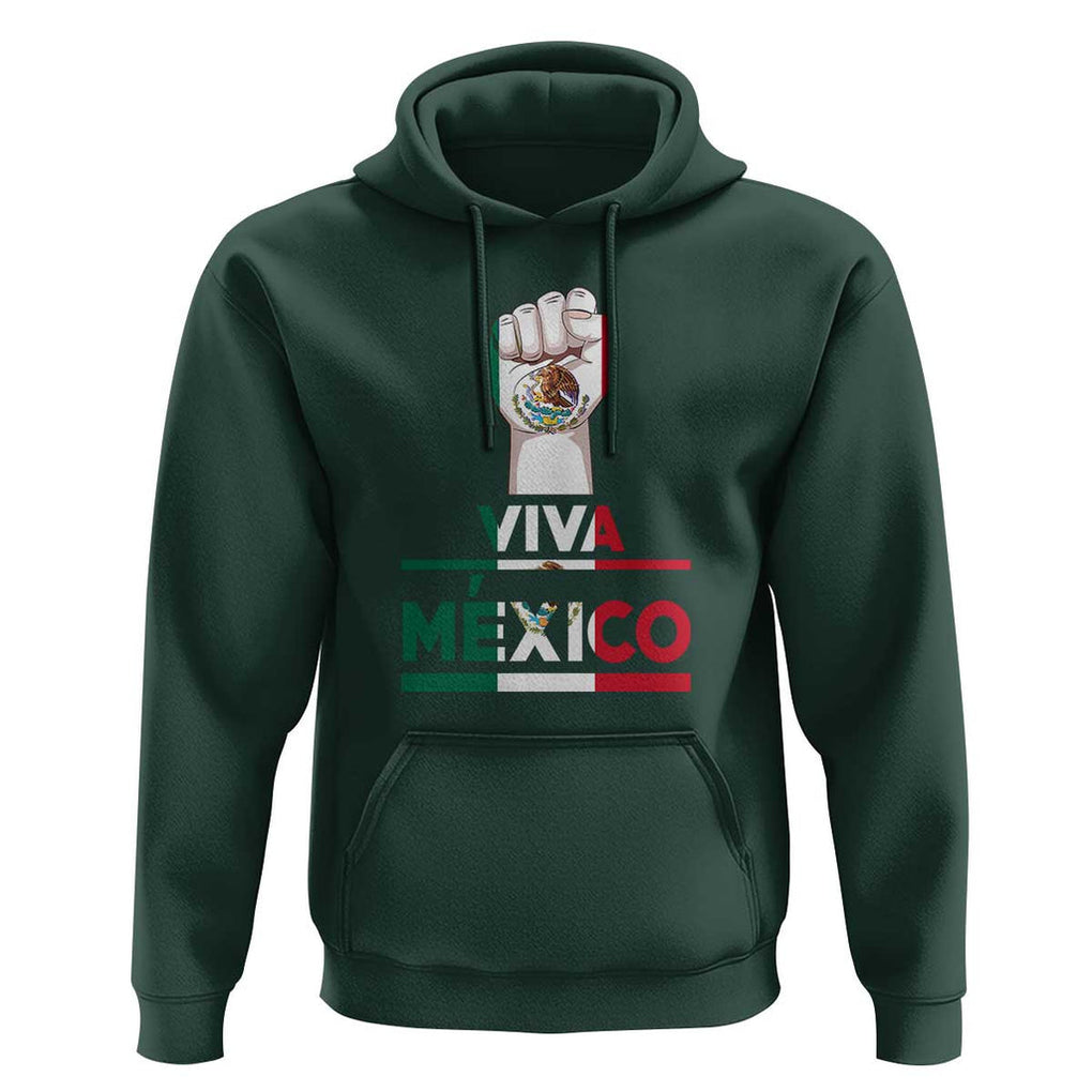 VIVA Mexico Independence Day Hoodie Celebrate Mexican Pride & Culture TS01 Dark Forest Green Print Your Wear