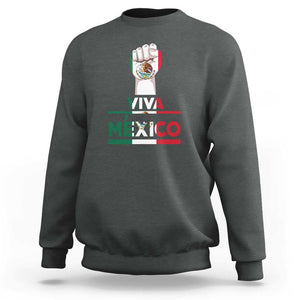 VIVA Mexico Independence Day Sweatshirt Celebrate Mexican Pride & Culture TS01 Dark Heather Print Your Wear