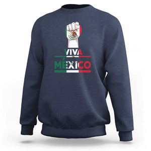 VIVA Mexico Independence Day Sweatshirt Celebrate Mexican Pride & Culture TS01 Navy Print Your Wear