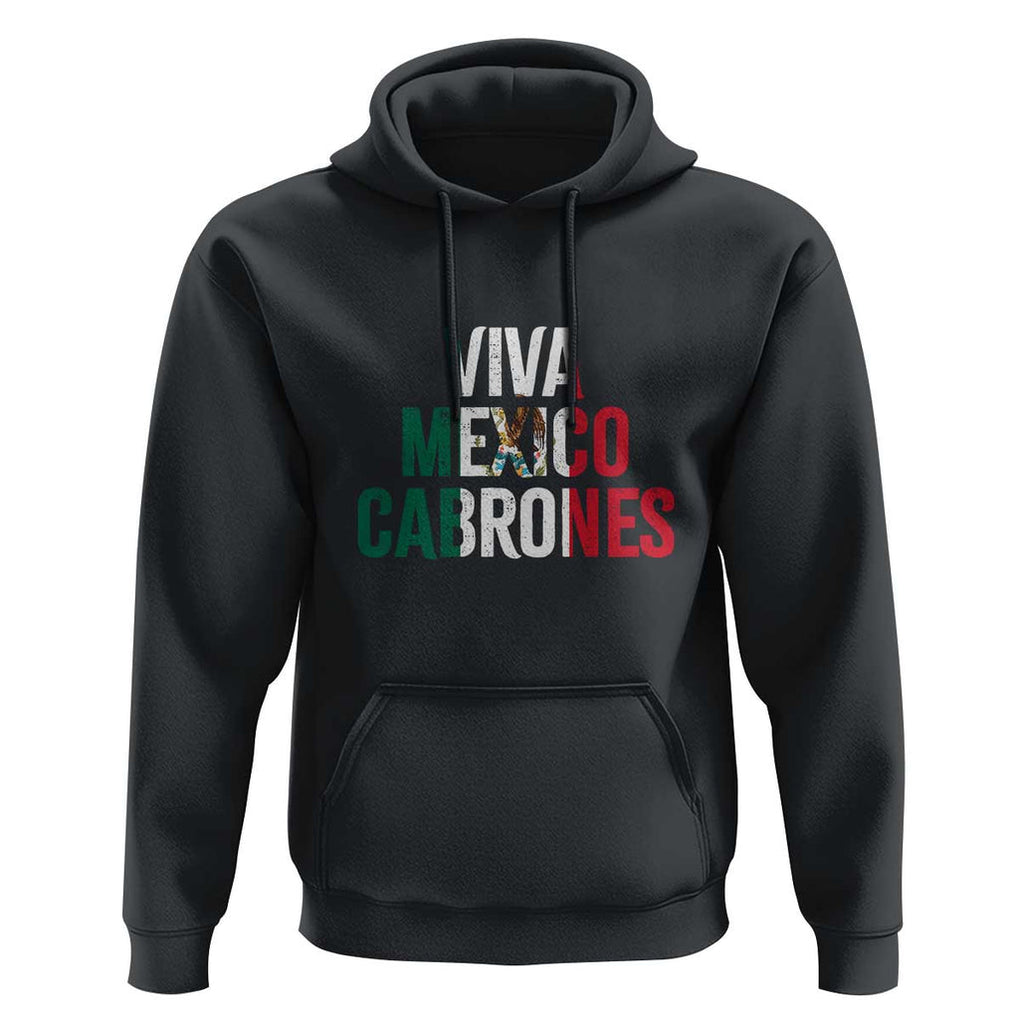Mexican Independence Day Tee Hoodie Viva Mexico Cabrones Design with Heart TS01 Black Print Your Wear