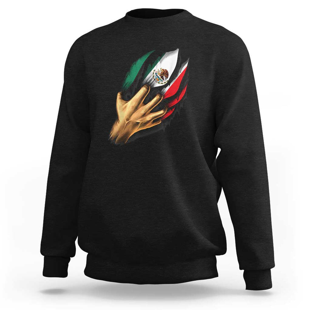 Show Your Pride with This Mexican Flag Sweatshirt Tee for Independence Day TS01 Black Print Your Wear