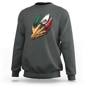 Show Your Pride with This Mexican Flag Sweatshirt Tee for Independence Day TS01 Dark Heather Print Your Wear