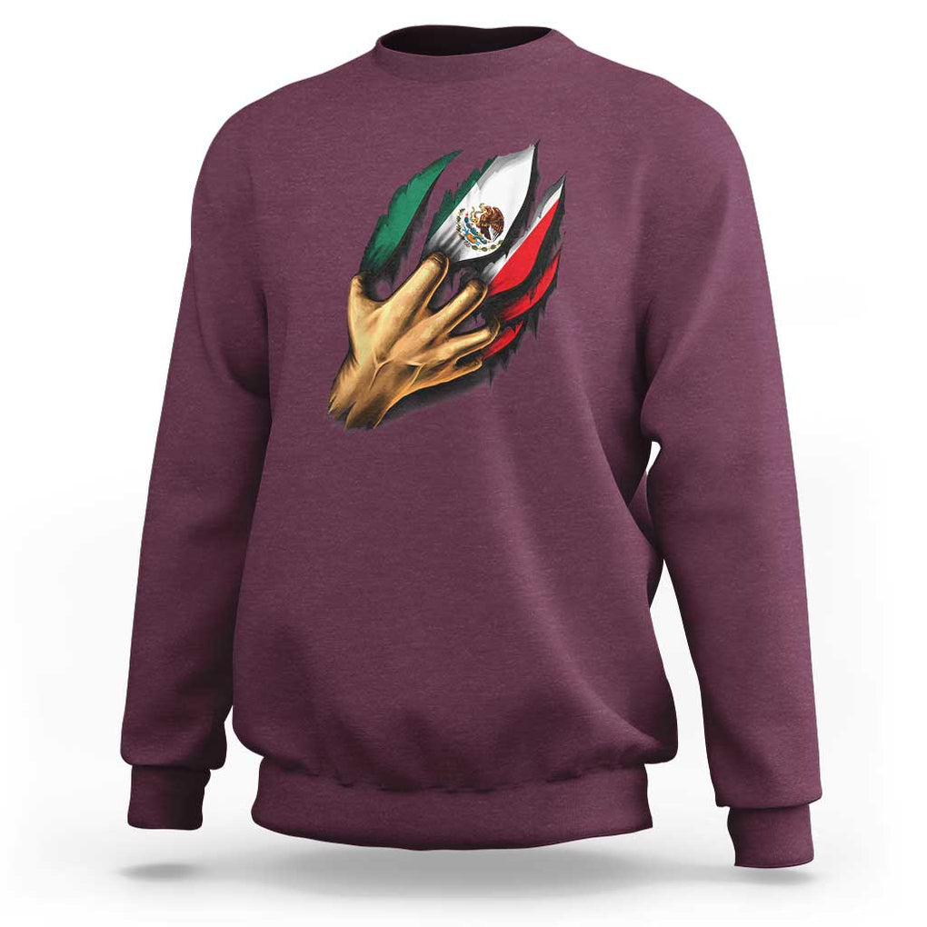 Show Your Pride with This Mexican Flag Sweatshirt Tee for Independence Day TS01 Maroon Print Your Wear