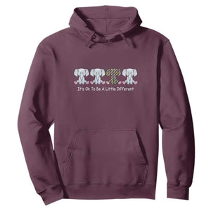 Autism Acceptance Hoodie It's Ok To Be A Little Different Jigsaw Puzzle Elephant TS01 Maroon Printyourwear