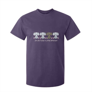 Autism Acceptance T Shirt For Kid It's Ok To Be A Little Different Jigsaw Puzzle Elephant TS01 Purple Printyourwear