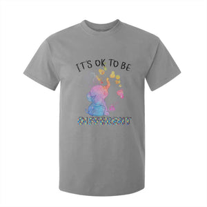 Autism Support T Shirt For Kid It's Ok To Be Different Cute Watercolor Elephant TS01 Sport Gray Printyourwear