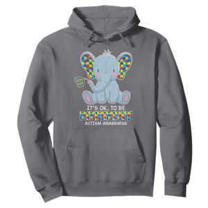 Autism Awareness Elephant Hoodie Its Ok To Be Different TS01 Charcoal Printyourwear