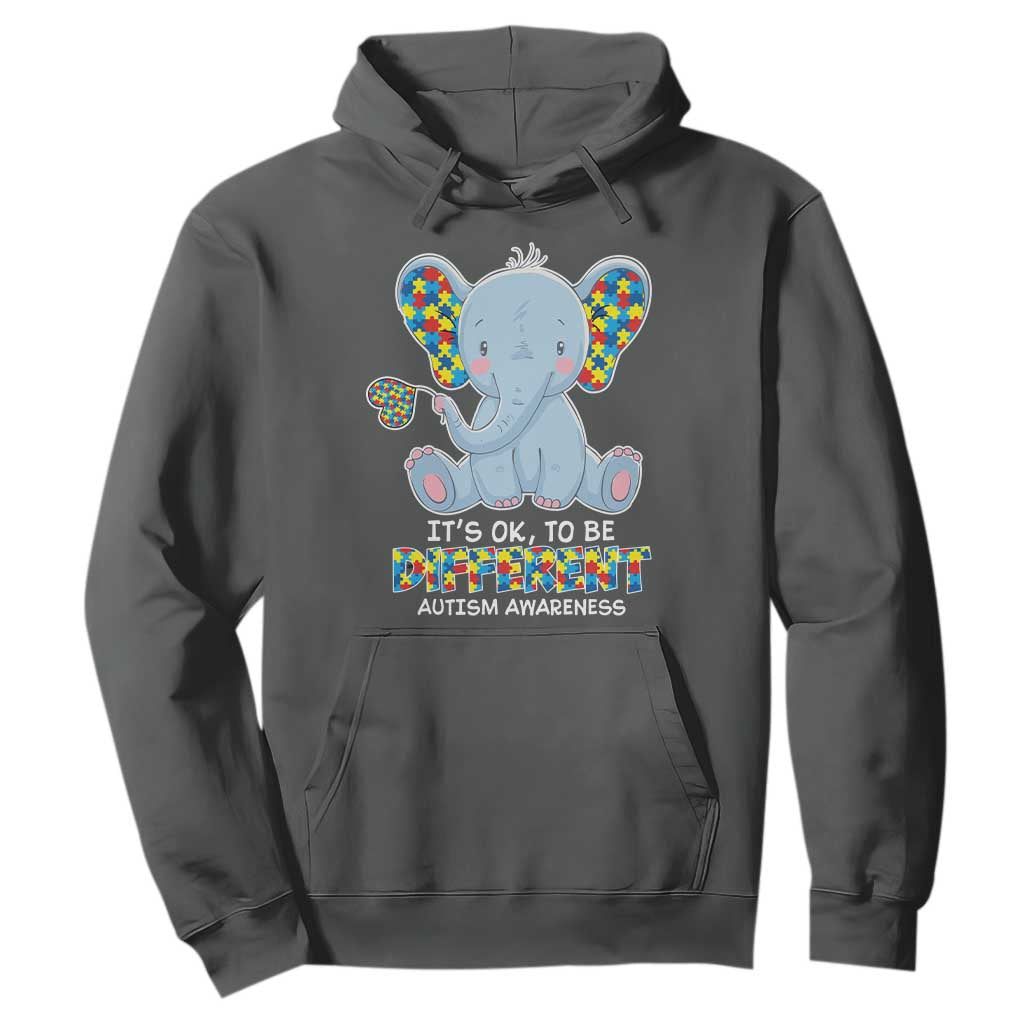 Autism Awareness Elephant Hoodie Its Ok To Be Different TS01 Dark Heather Printyourwear