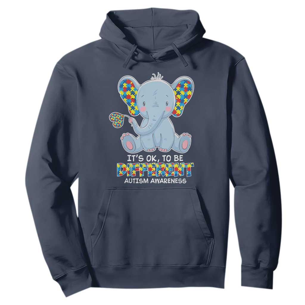 Autism Awareness Elephant Hoodie Its Ok To Be Different TS01 Navy Printyourwear