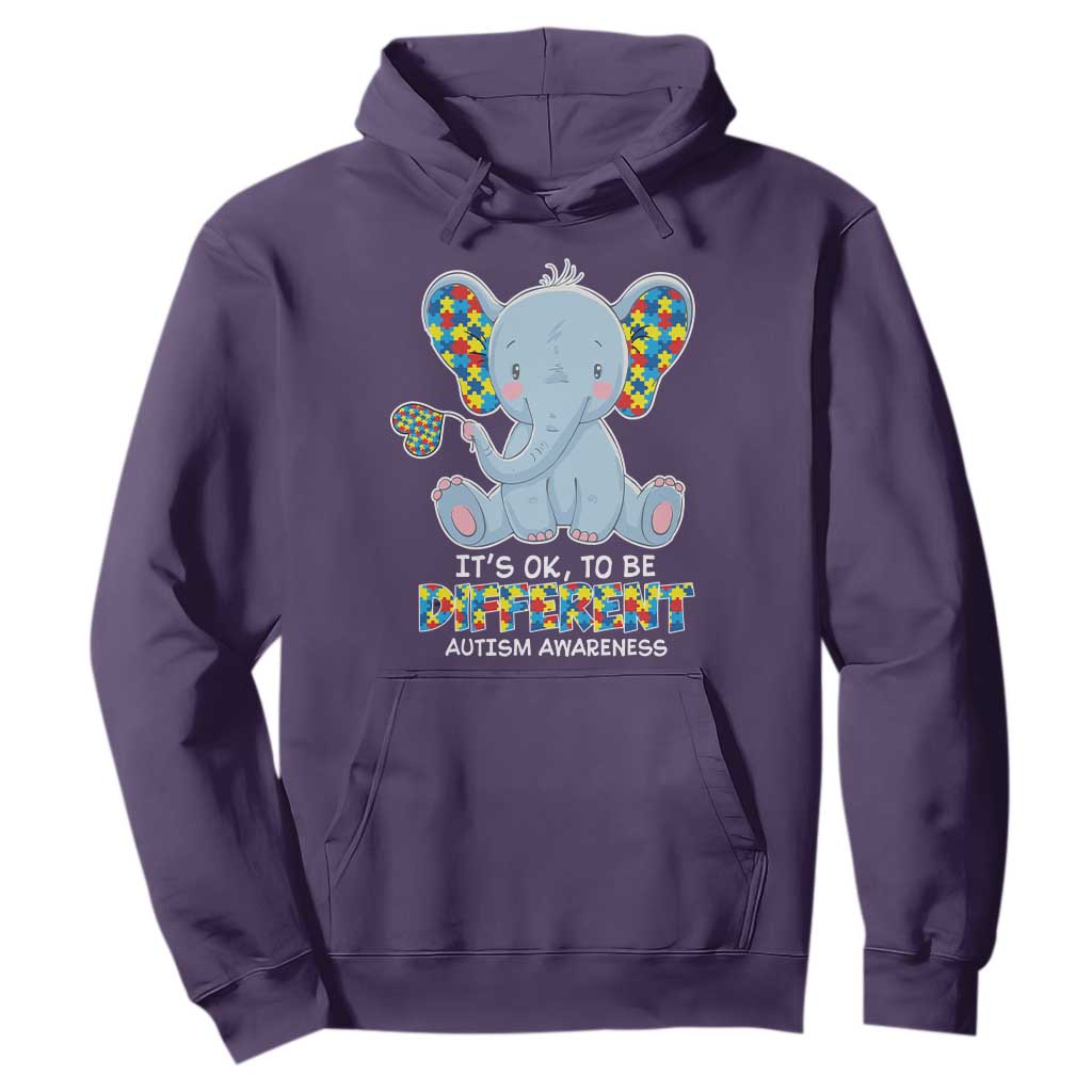 Autism Awareness Elephant Hoodie Its Ok To Be Different TS01 Purple Printyourwear